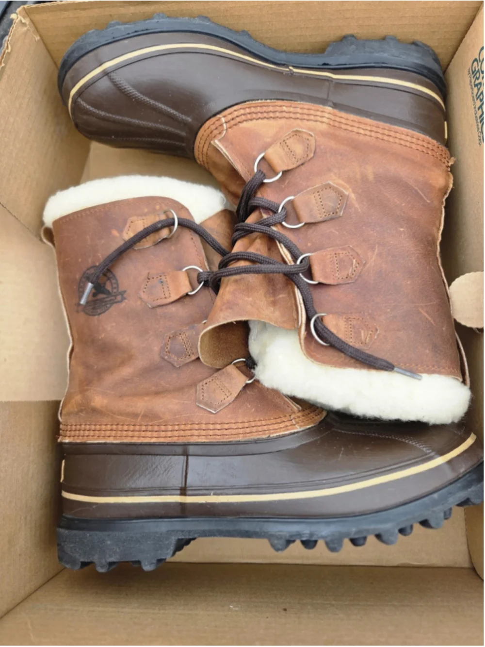 Sorel Manitou Winter Boots Men's 8 Leather Rubber Waterproof Insulated Snow Boot